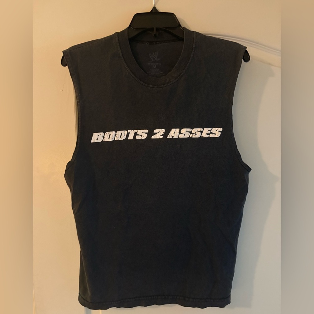WWE The Rock Authentic Black Sleeveless Graphic Tee Tank